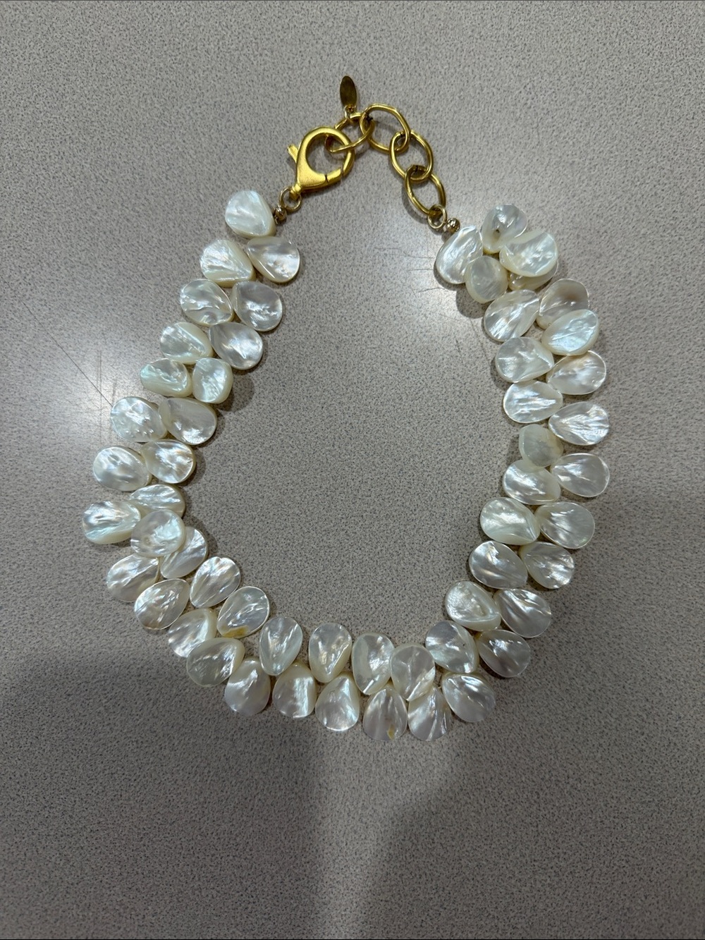 Elegant White Mother-of-Pearl Beaded Bracelet by JUP